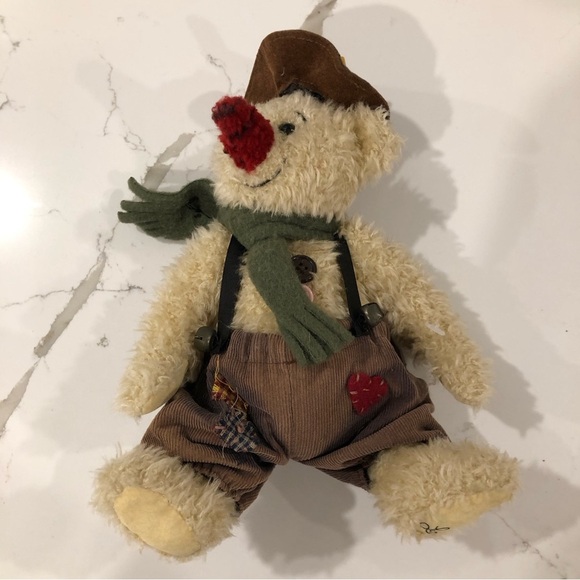 The Ganz Cottage by Lorraine bear plush hat suspenders  2002 EUC - Picture 5 of 8